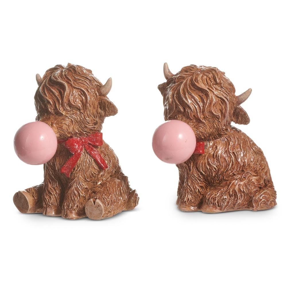 RAZ Imports 4" Highland Cow Blowing Bubble