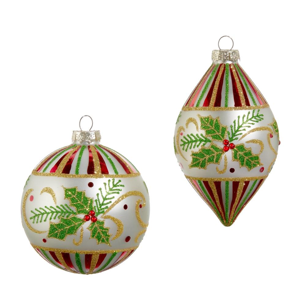 RAZ Imports 4" Holly Leaf Ornament