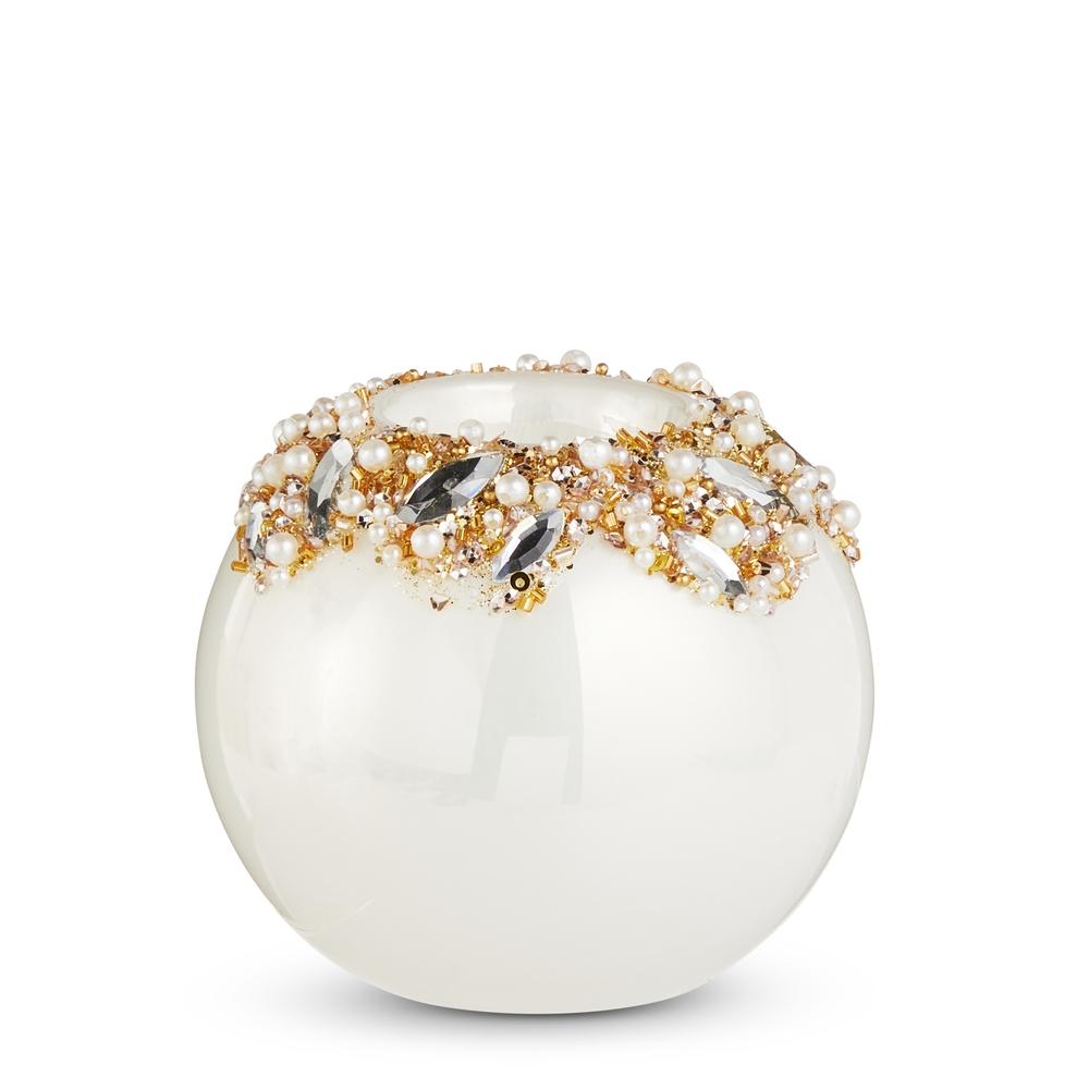 RAZ Imports 4" Pearl and Jem Ball Tealight Holder
