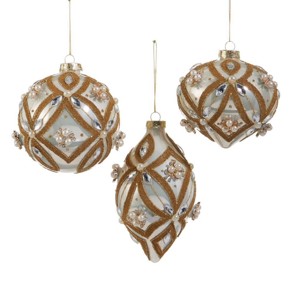 RAZ Imports 4" Pearl Jewel Embellished Ornament