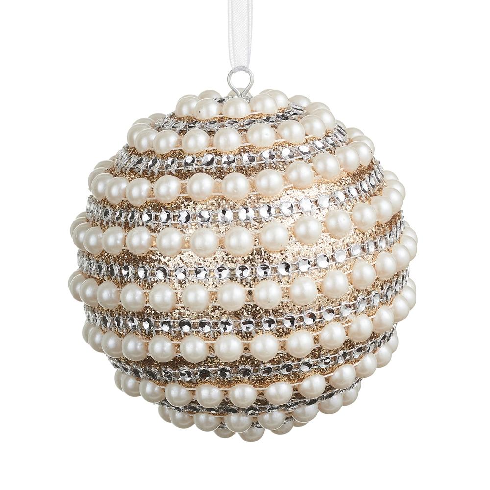 RAZ Imports 4" Pearled Ball Ornament