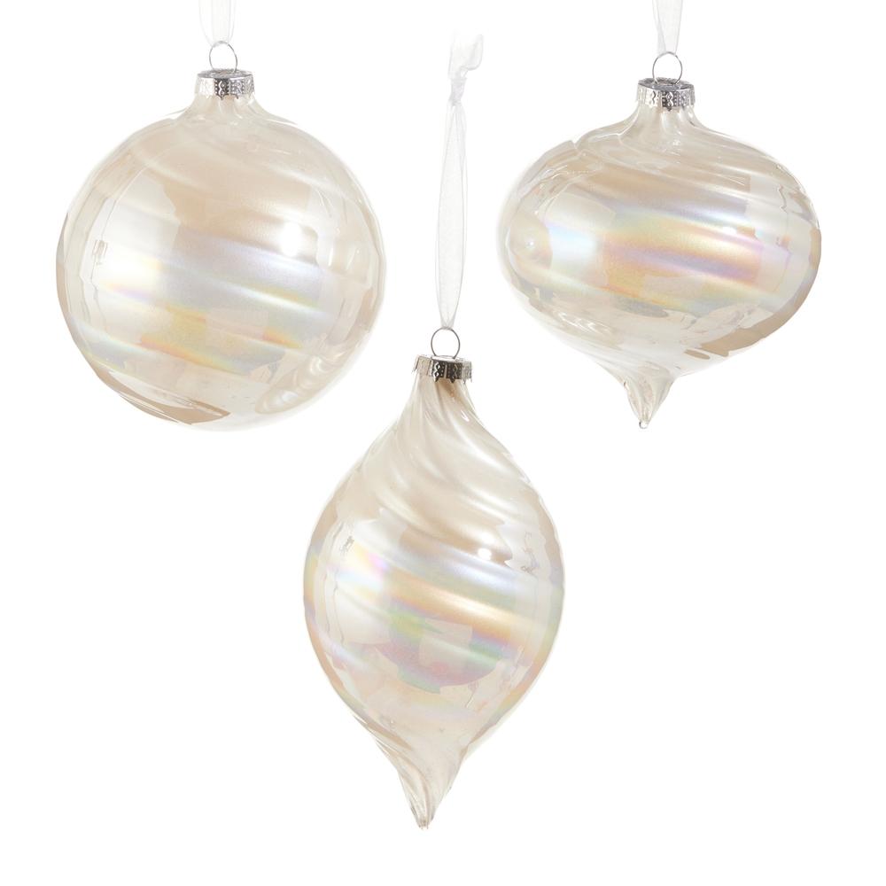 RAZ Imports 4" Pearlescent Swirl Ornaments