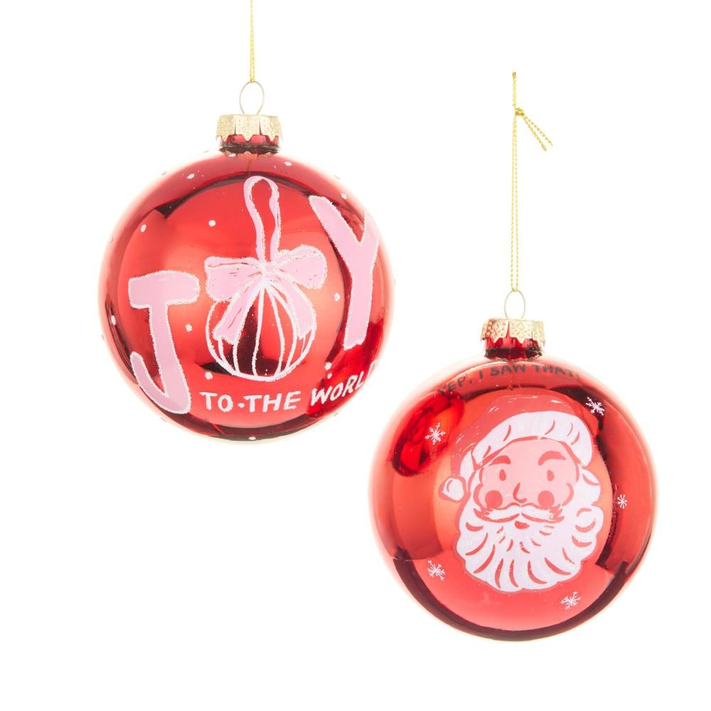 RAZ Imports 4" Pink Christmas Red Ball Ornament