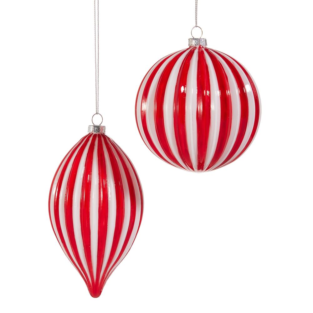 RAZ Imports 4" Red and White Striped Ornament