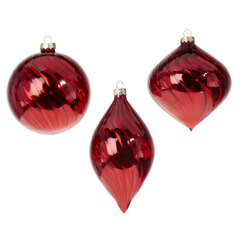 RAZ Imports 4" Red Blown Glass Ornament