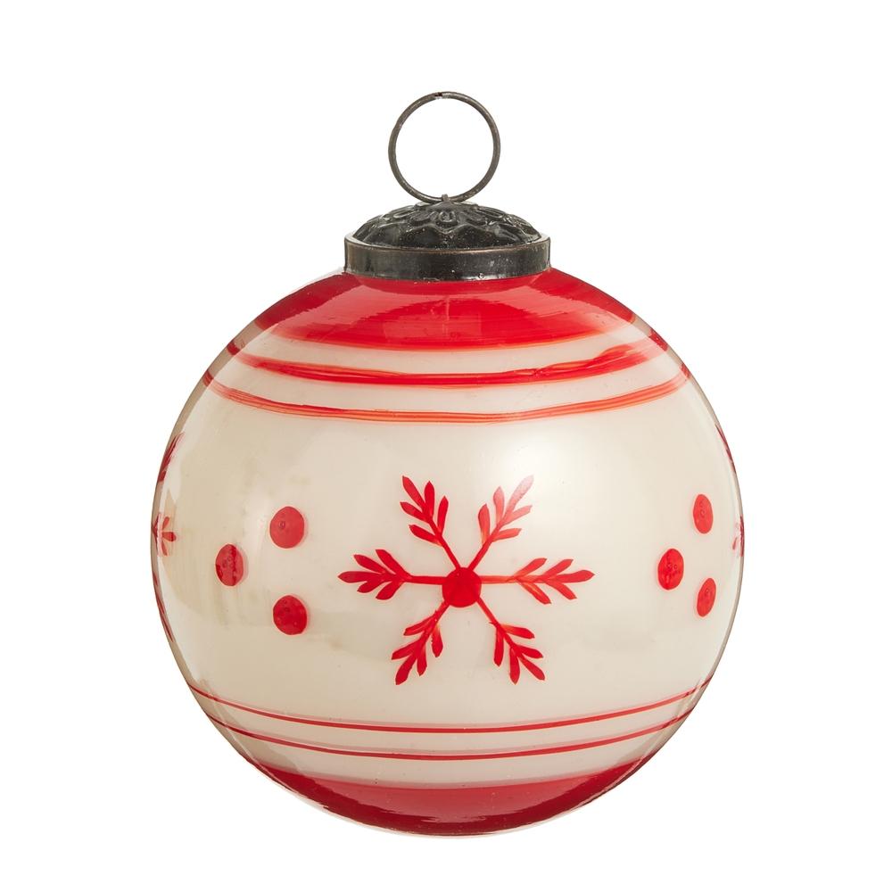RAZ Imports 4" Red Snowflake Ball Ornament