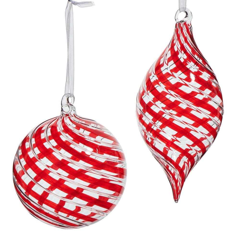RAZ Imports 4" Red Swirl Ornament