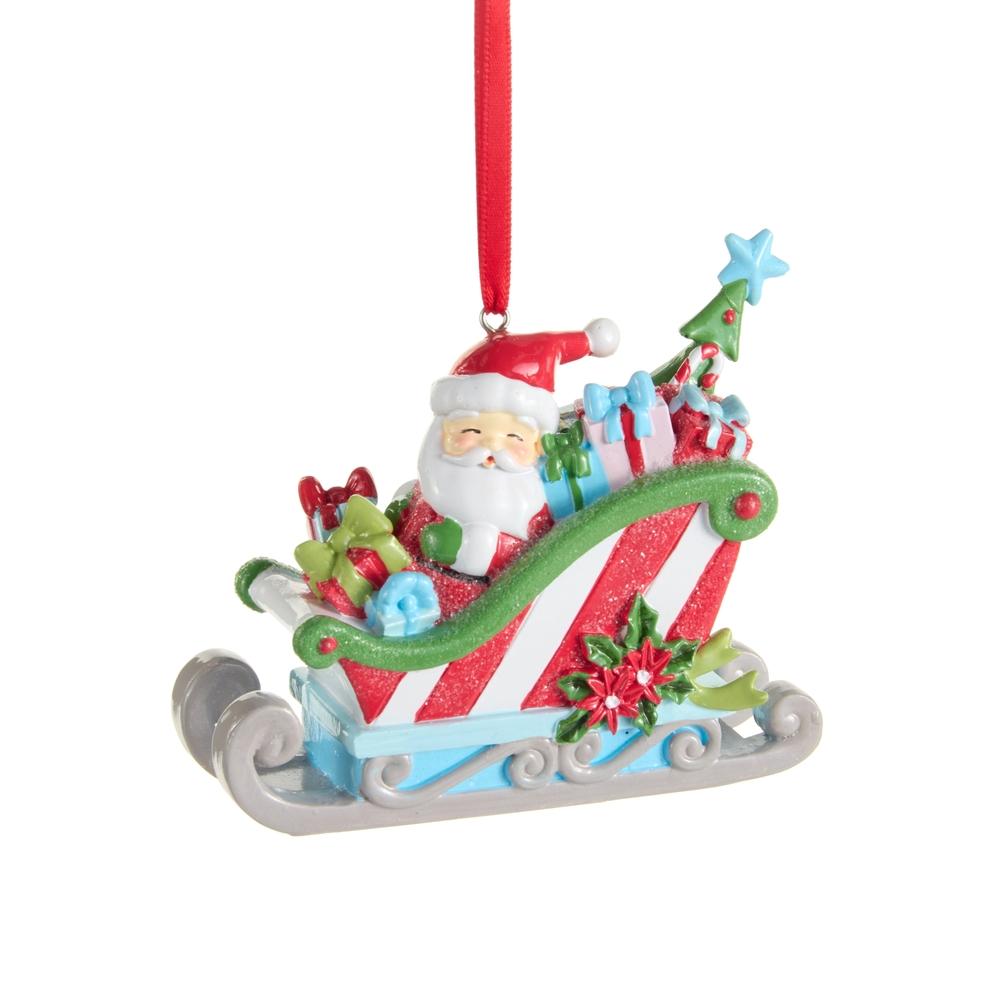RAZ Imports 4" Santa's Sleigh Adventures Ornament
