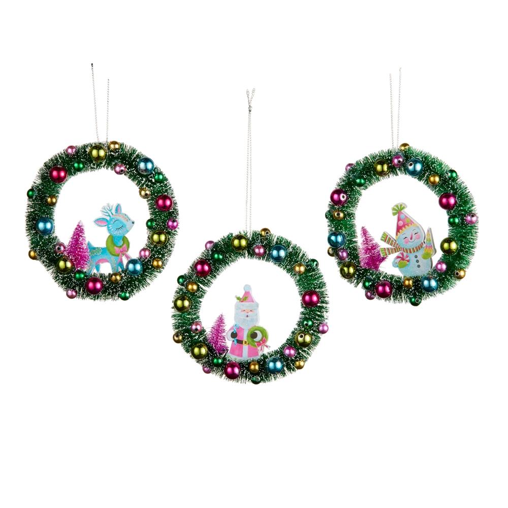 RAZ Imports 4" Vintage Wreath Ornaments