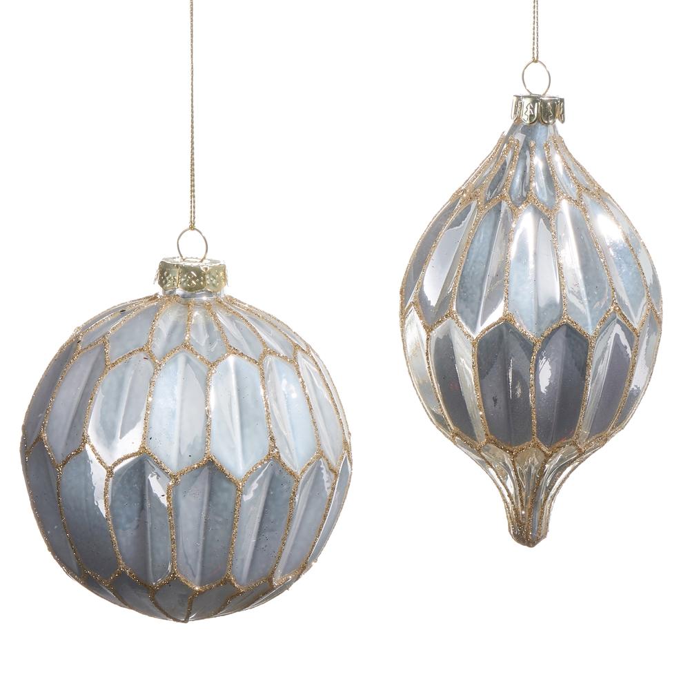 RAZ Imports 4" White Pearlescent Ornament