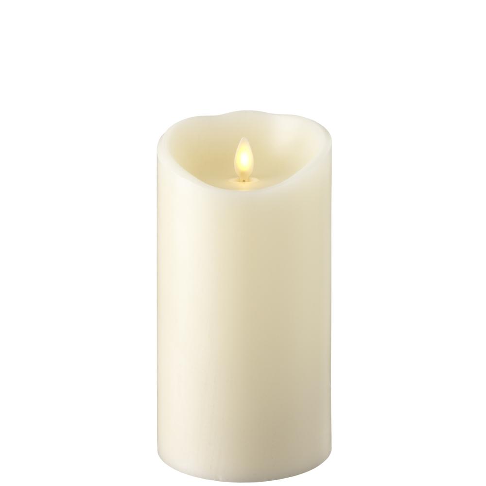 RAZ Imports 4" x 7.5" Push Flame Ivory Pillar Candle