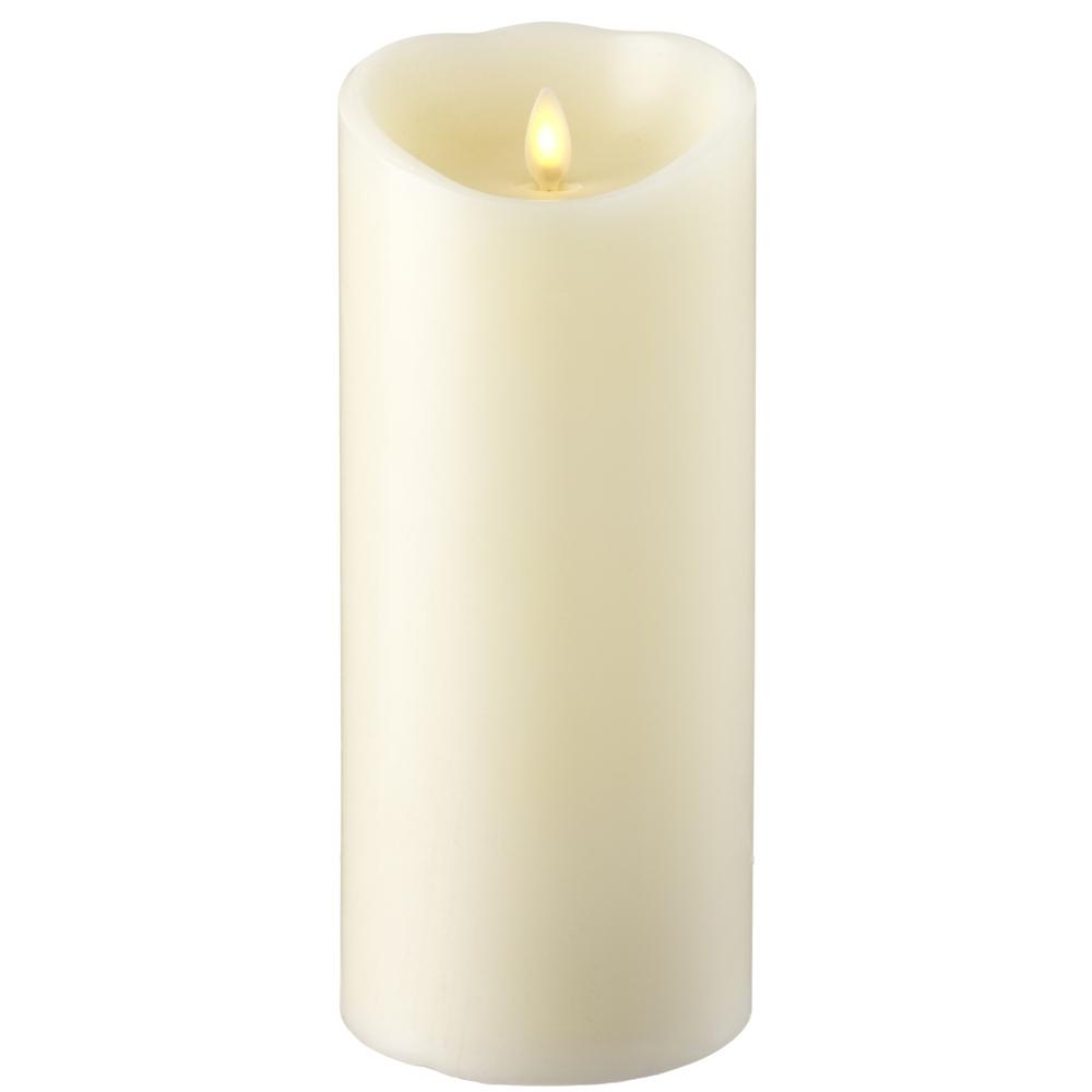 RAZ Imports 4" x 9" Push Flame Ivory Pillar Candle