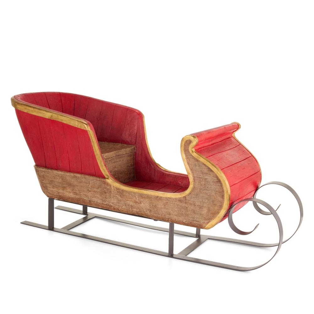 RAZ Imports 40.5" Red Rustic Sleigh