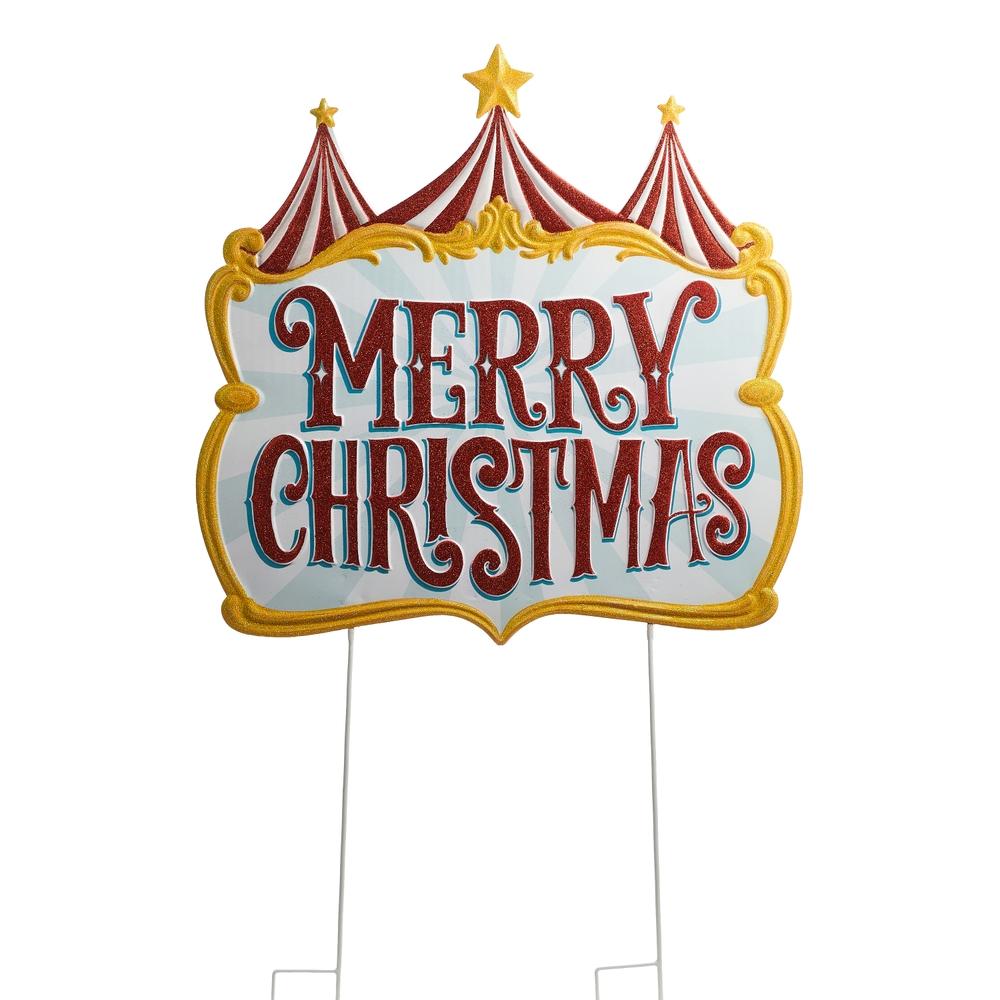 RAZ Imports 40" Big Top Merry Christmas Yard Stake