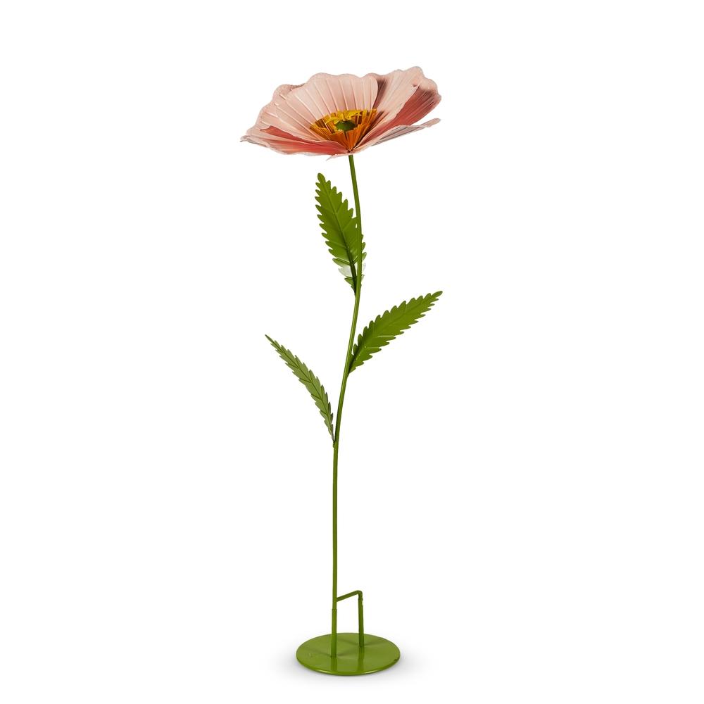 RAZ Imports 42" Light Pink Poppy Stand/Yard Stake