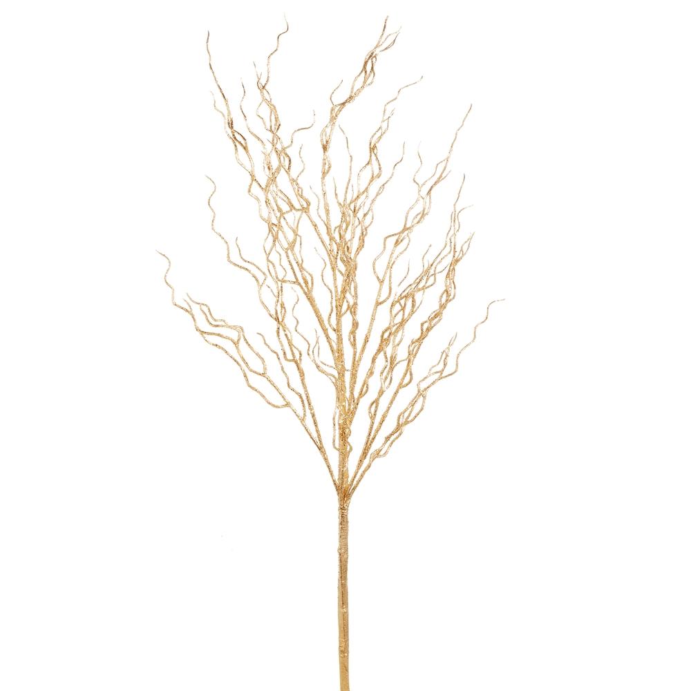 RAZ Imports 45" Gold Glittered Curly Willow Branch