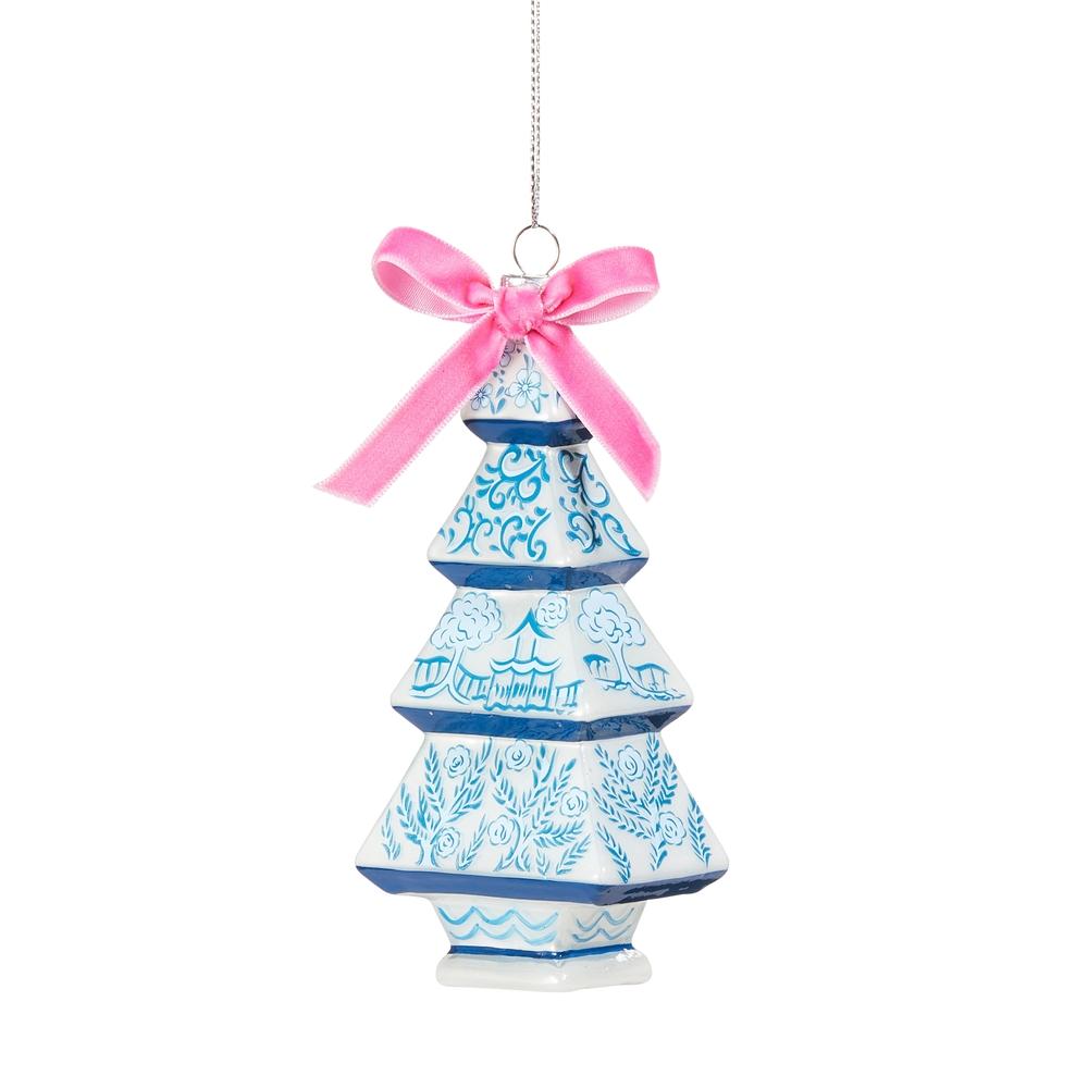 RAZ Imports 5.25" Chinoiserie Glass Tree Ornament