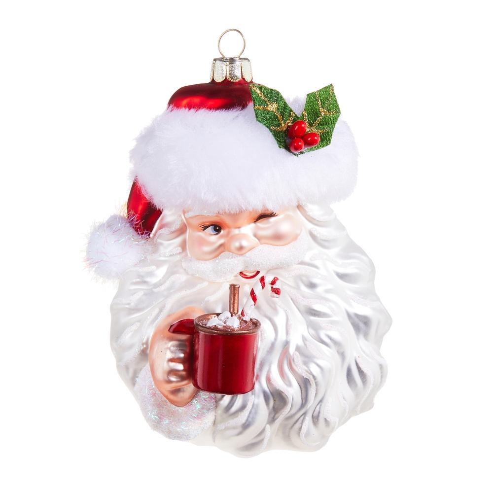 RAZ Imports 5.25" Santa Drinking Cocoa Ornament