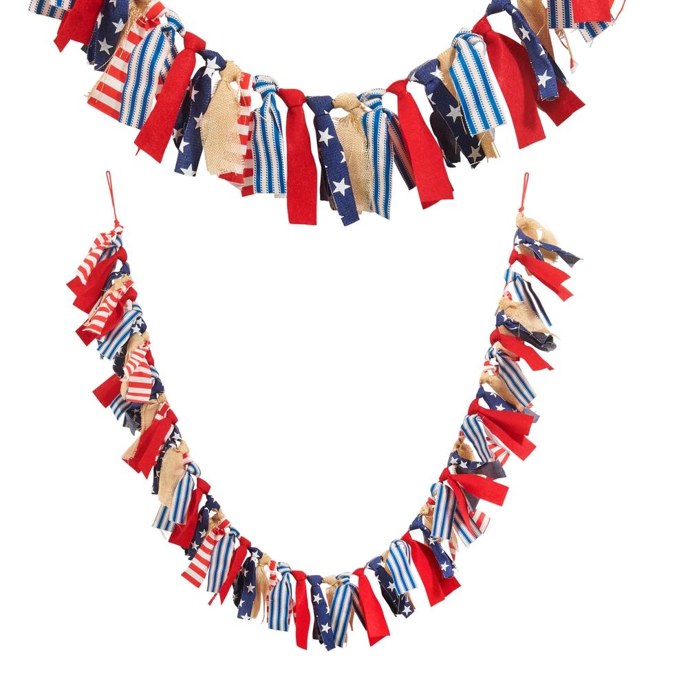 RAZ Imports 5.5' American Flag Tie Garland