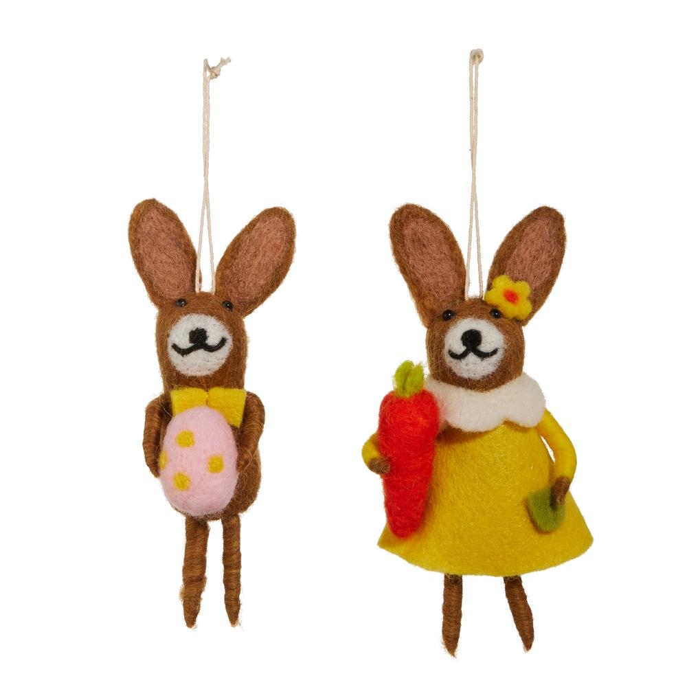 RAZ Imports 5.5" Brown Bunny Friends Ornaments
