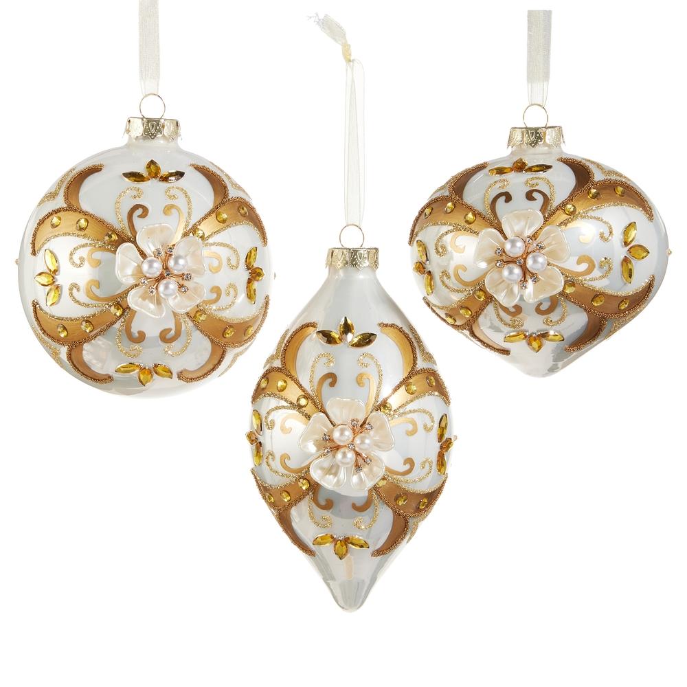 RAZ Imports 5.5" Floral Embellished Ornament