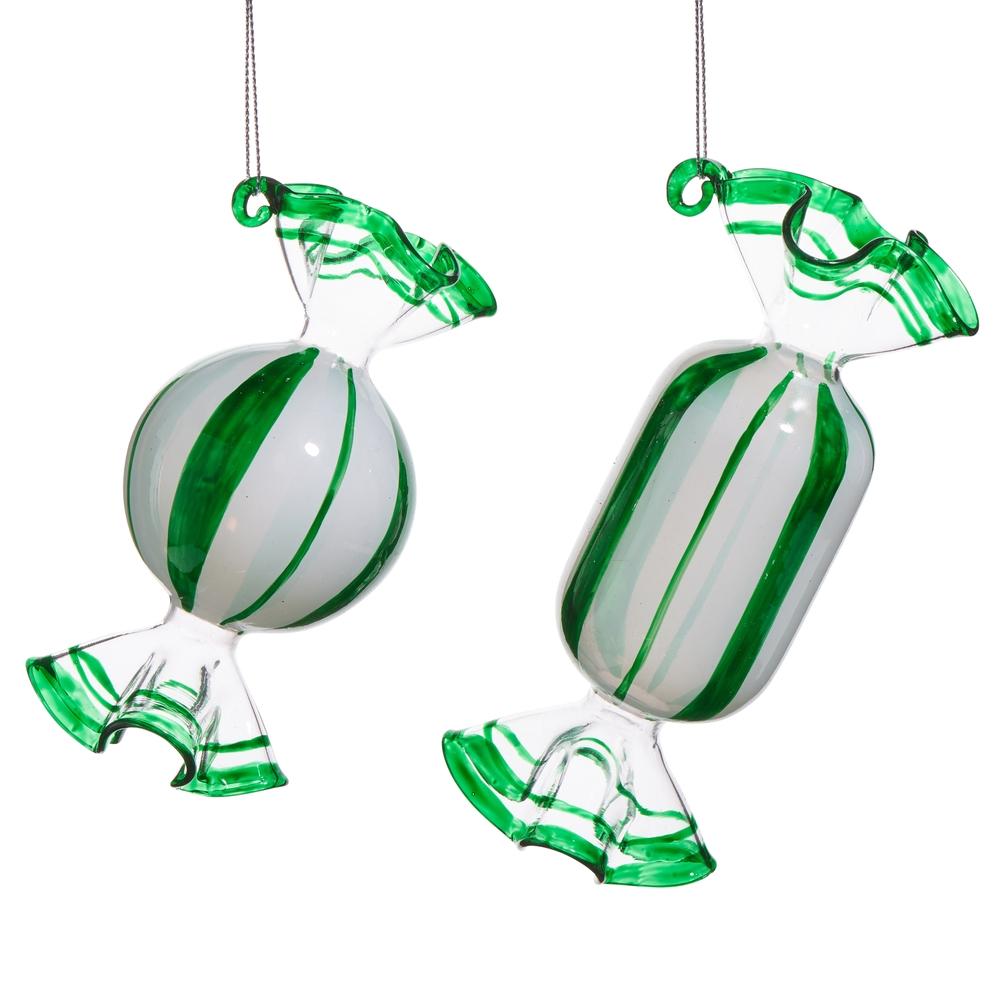 RAZ Imports 5.5" Green Peppermint Candy Ornament