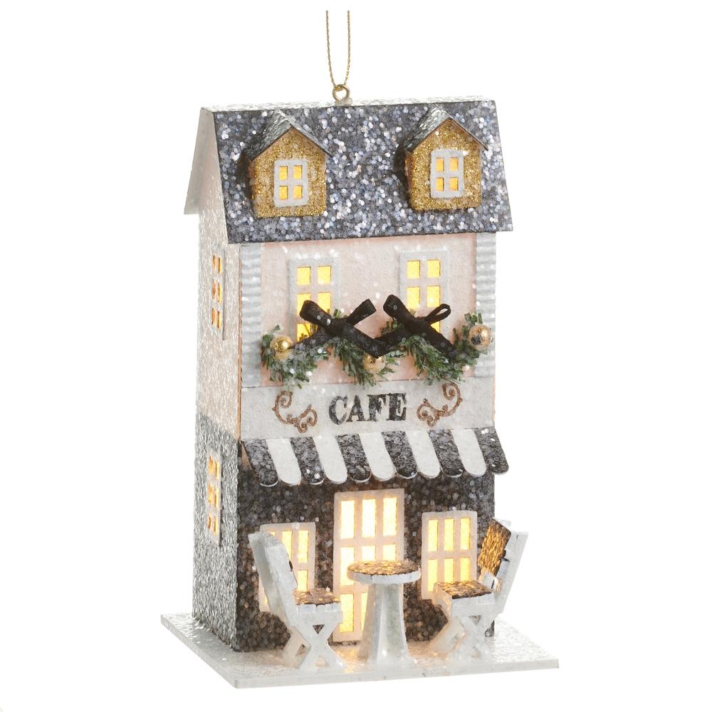 RAZ Imports 5.5" Lighted Paper Cafe Ornament
