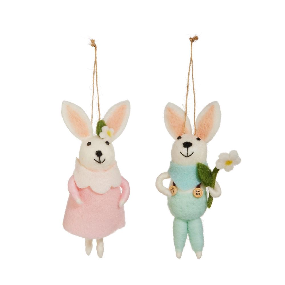RAZ Imports 5.5" White Bunny Friends Ornaments