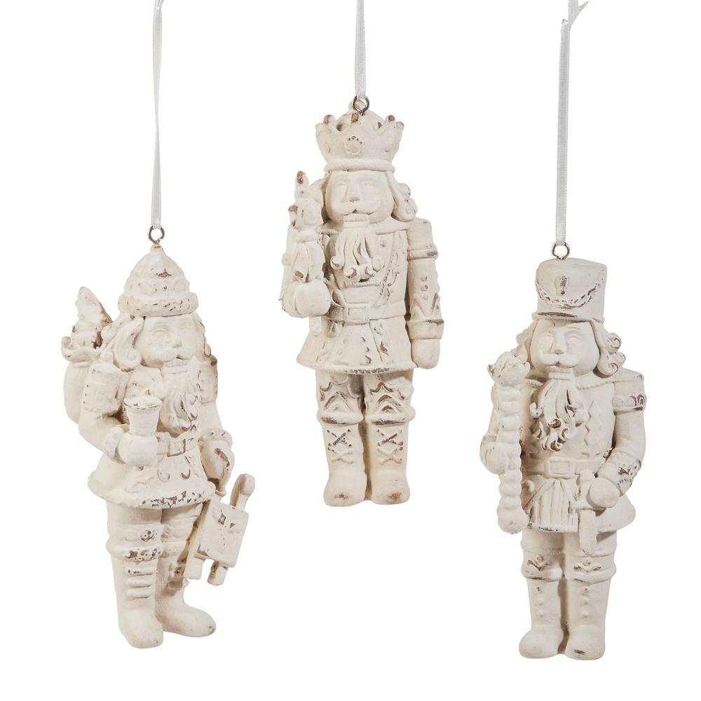 RAZ Imports 5.5" Whitewash Nutcracker Ornament