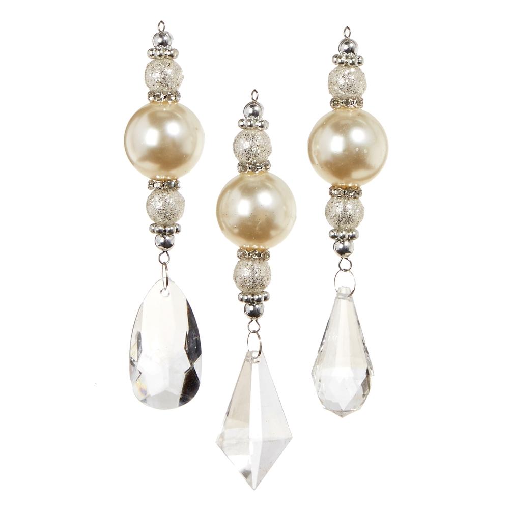 RAZ Imports 5.75" Crystal Pearl Drop Ornament
