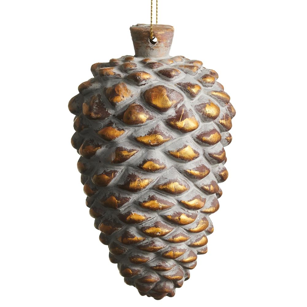 RAZ Imports 5" Antique Gold Pinecone Ornament