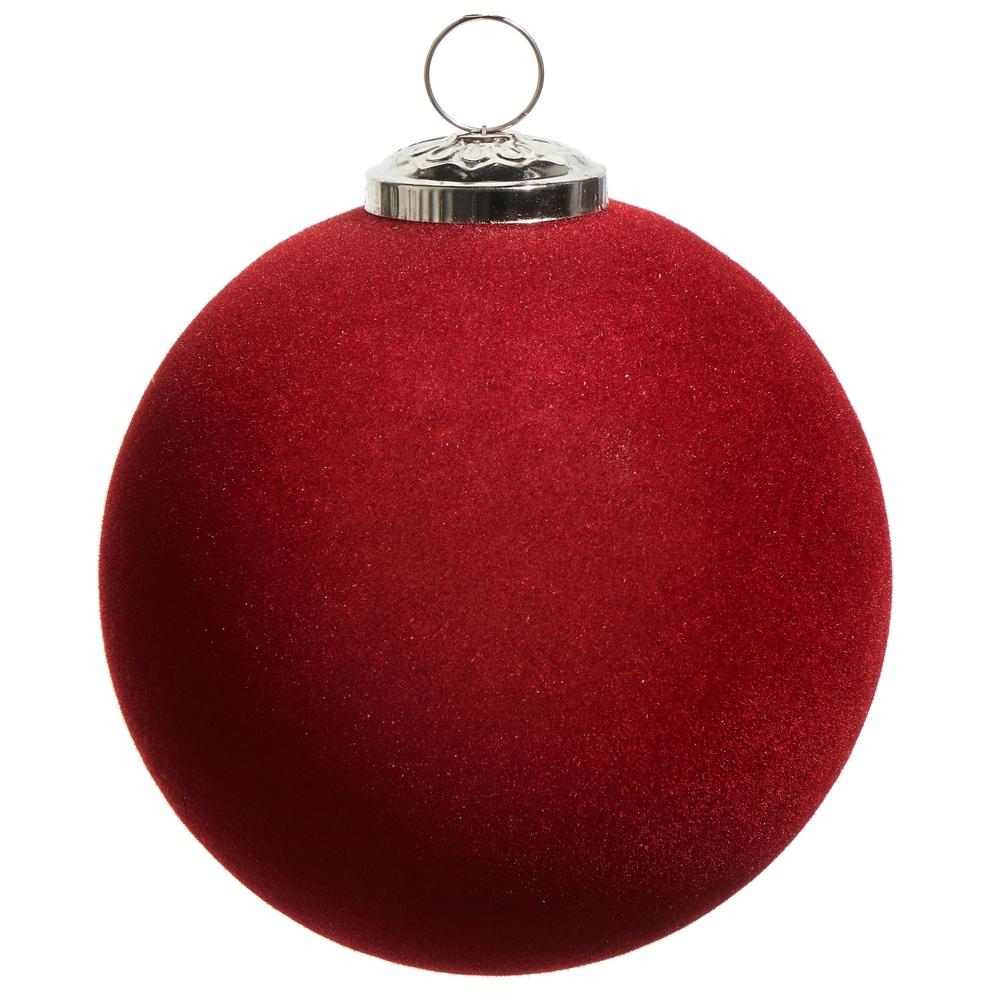 RAZ Imports 5" Berry Flocked Ball Ornament