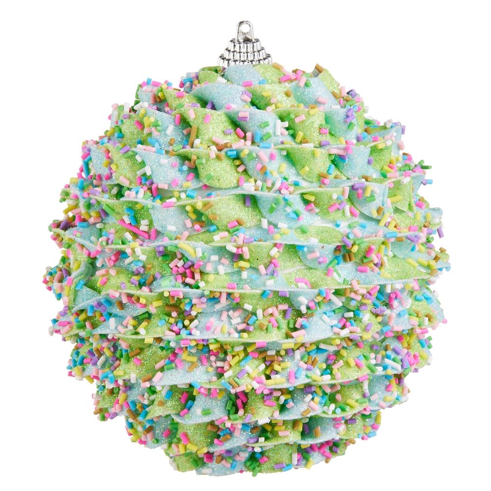 RAZ Imports 5" Blue Sprinkle Ball Ornament
