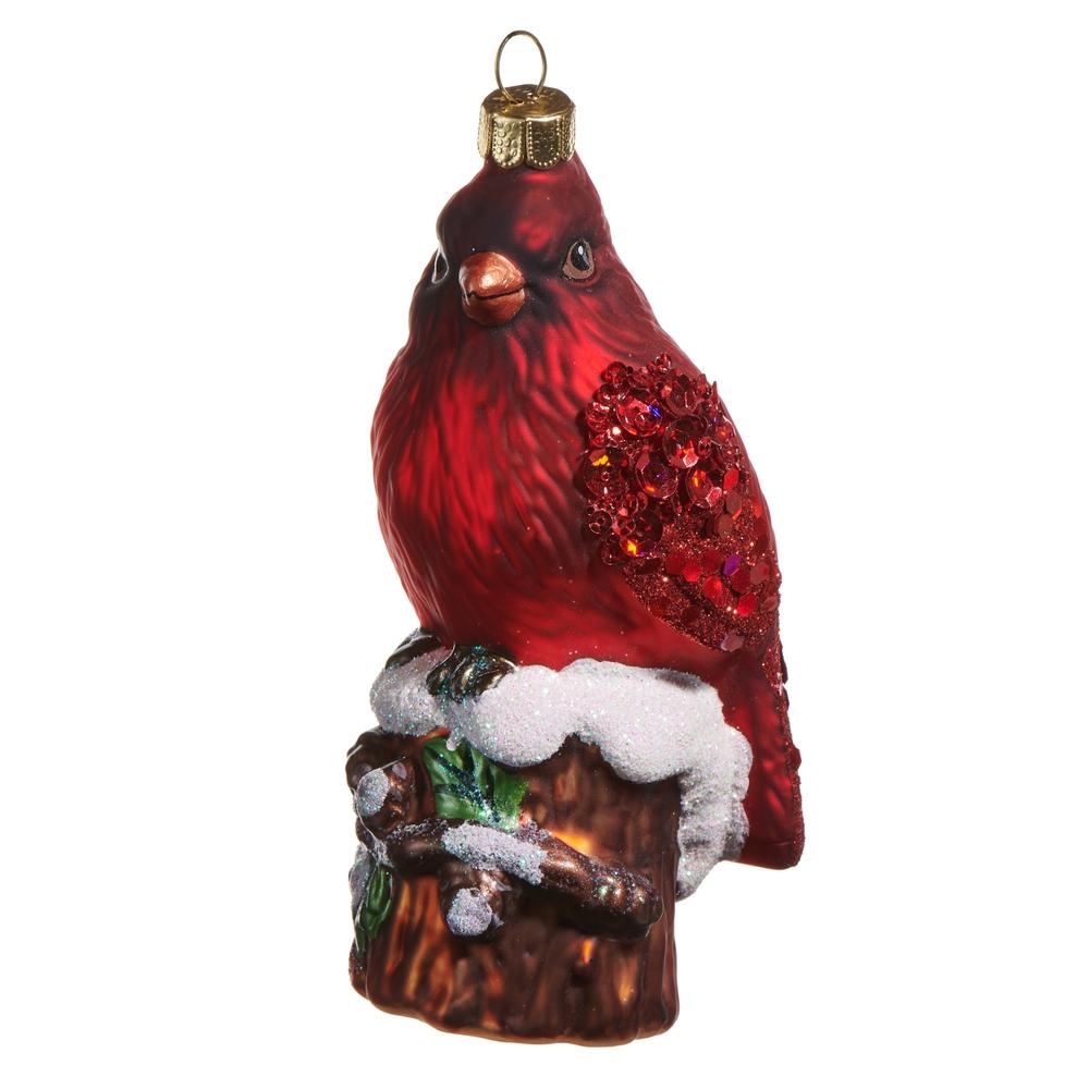 RAZ Imports 5" Cardinal on Stump Ornament