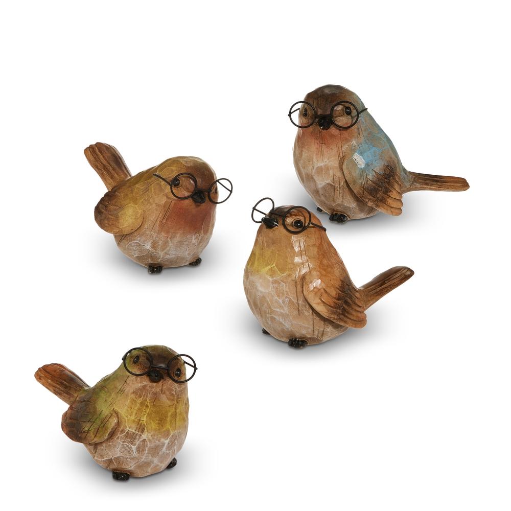 RAZ Imports 5" Carved Birds with Glasses