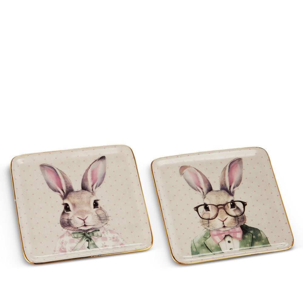 RAZ Imports 5" Dapper Bunny Trinket Tray