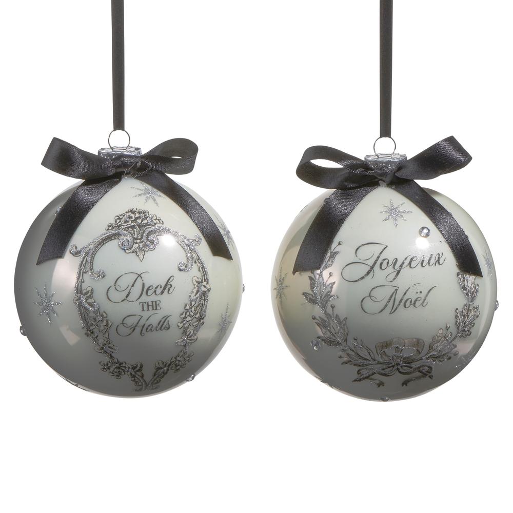 RAZ Imports 5" French Holiday Ball Ornament