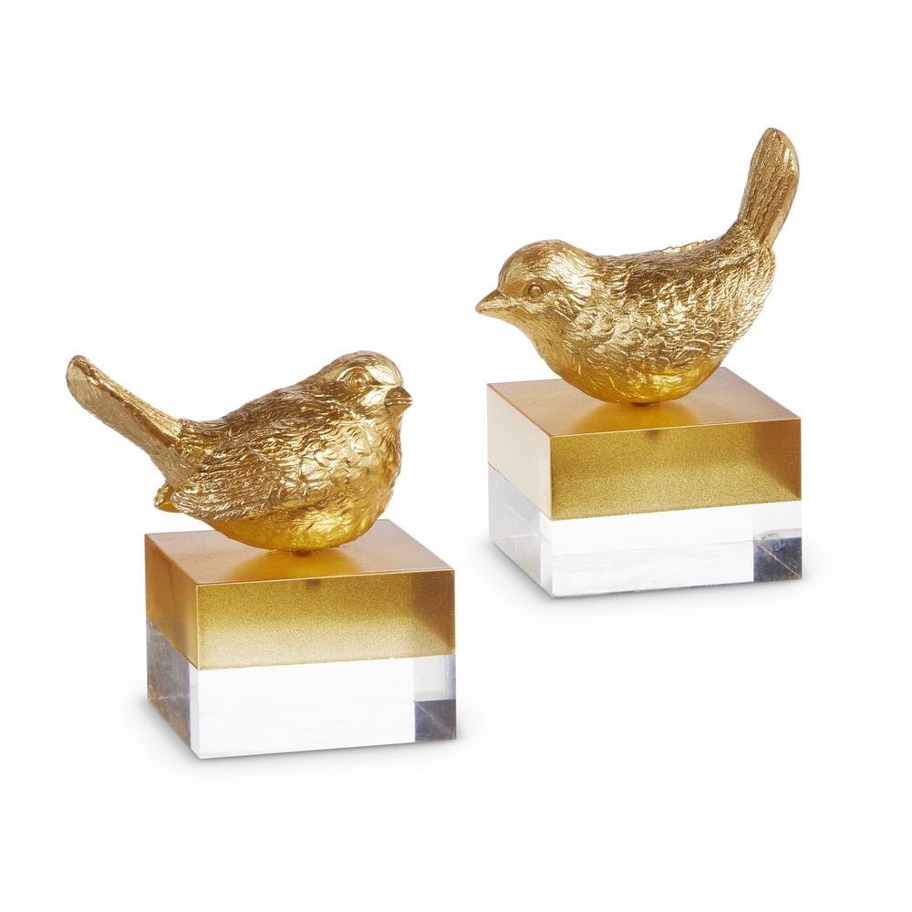 RAZ Imports 5" Gold Bird on Two Toned Block