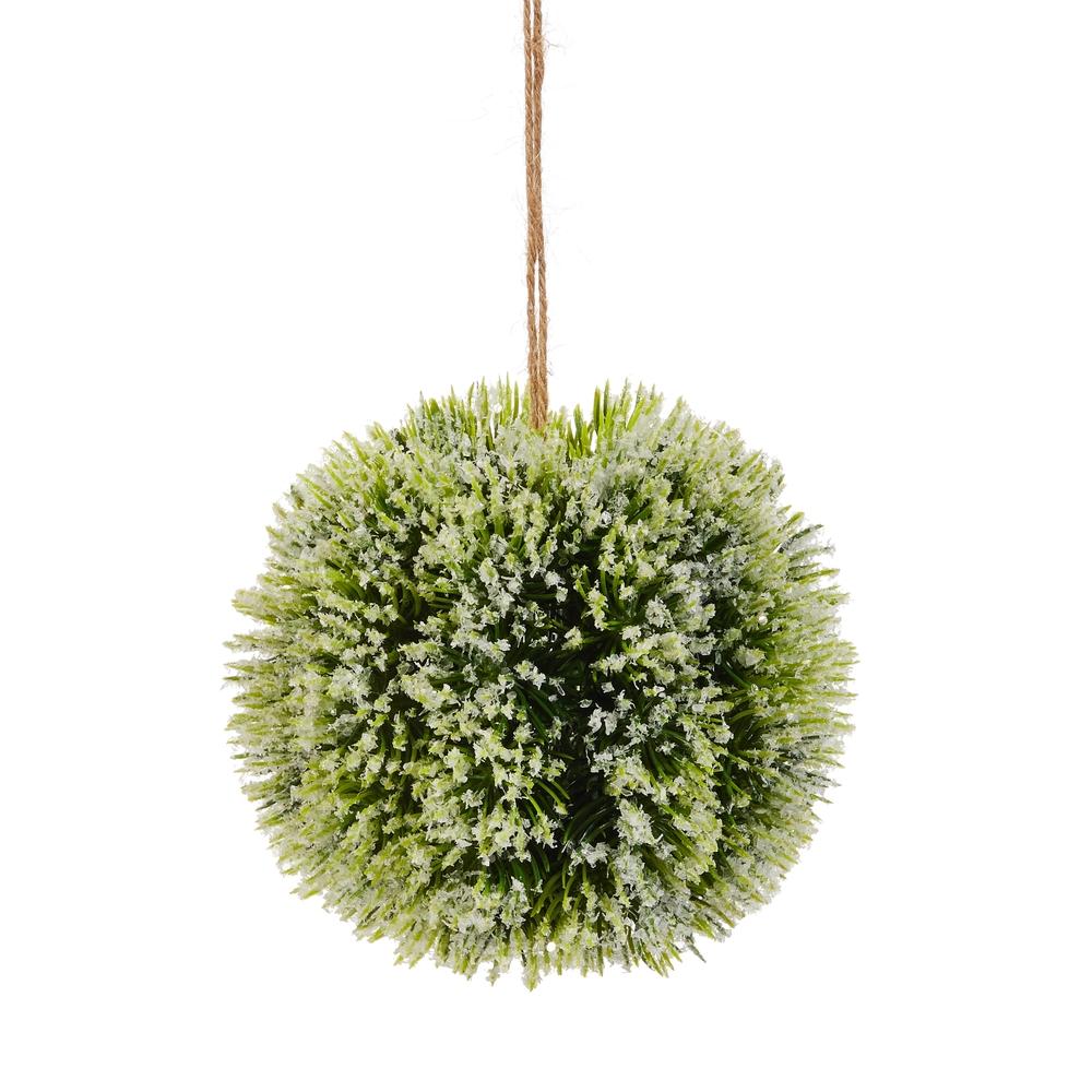 RAZ Imports 5" Iced Greenery Ball Ornament