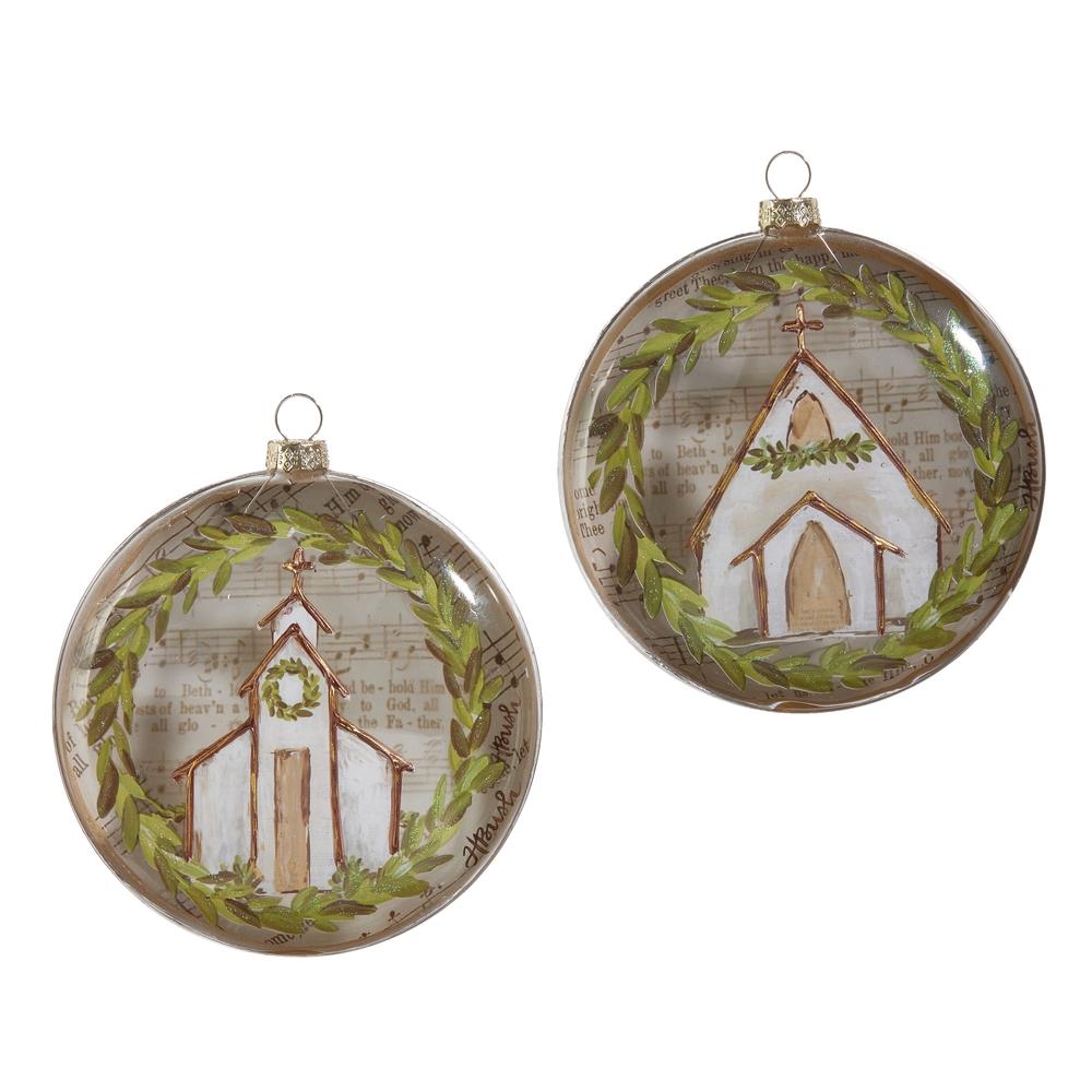 RAZ Imports 5" Music Sheet Church Disc Ornament