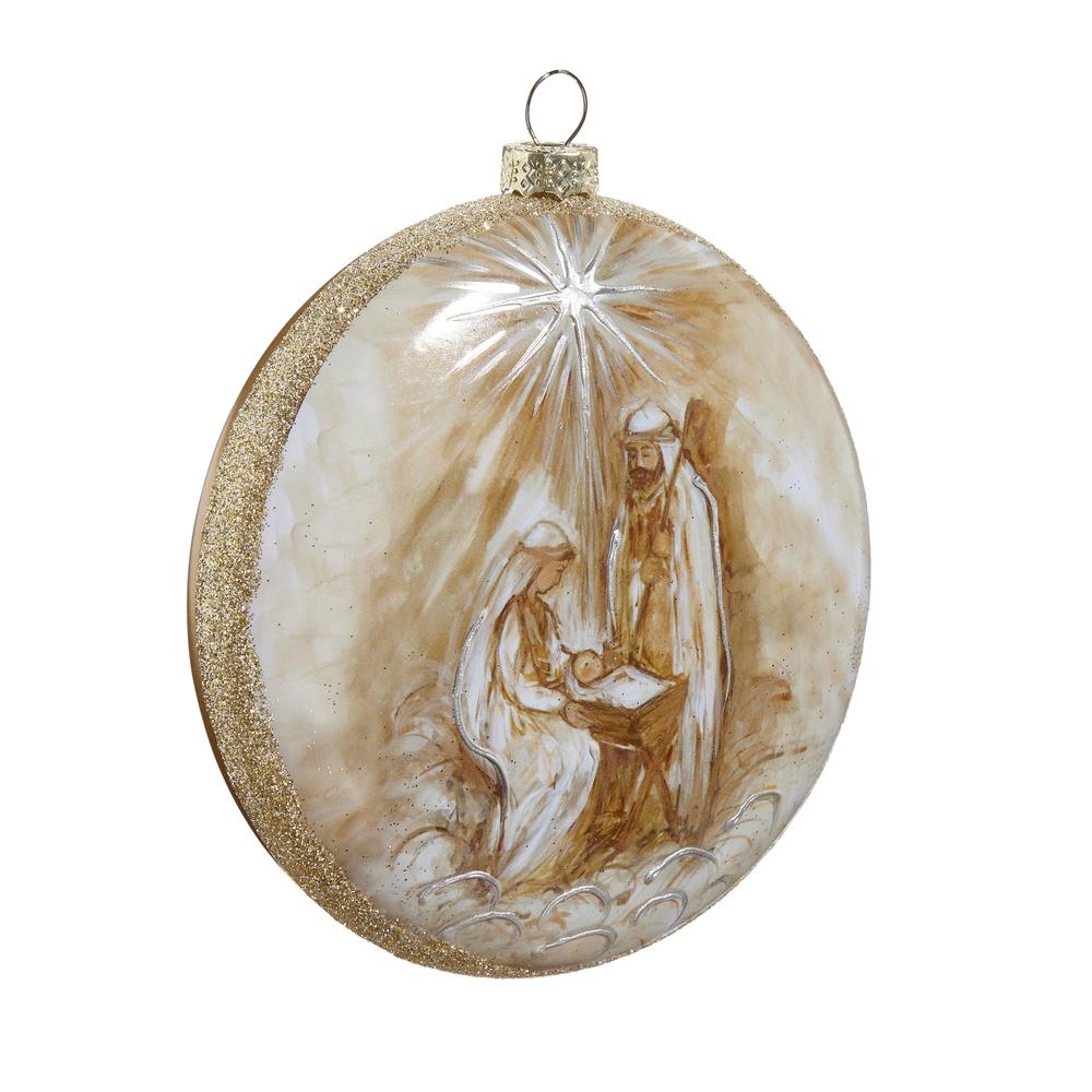 RAZ Imports 5" North Star Holy Family Disc Ornament