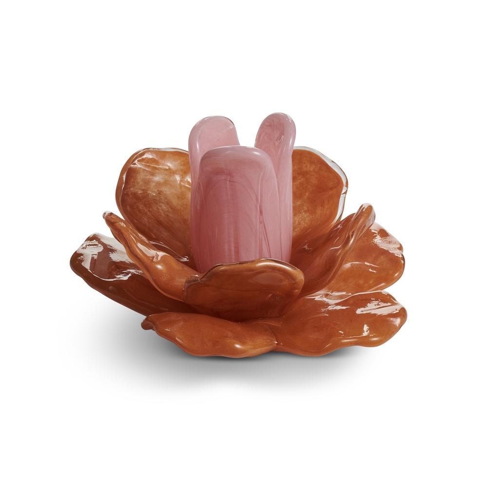 RAZ Imports 5" Orange Petal Candle Holder