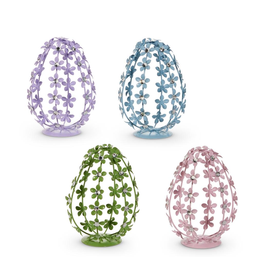 RAZ Imports 5" Pastel Jeweled Floral Egg