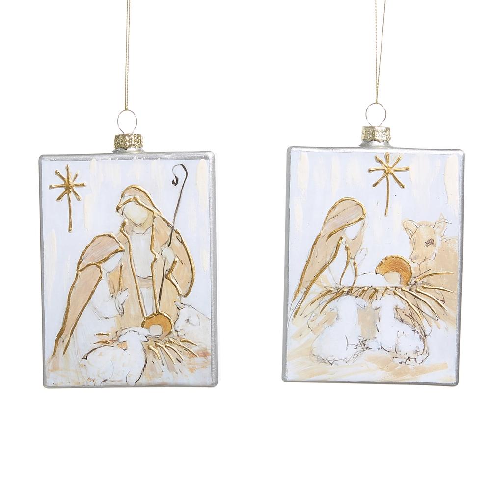 RAZ Imports 5" Rectangle Nativity Ornament