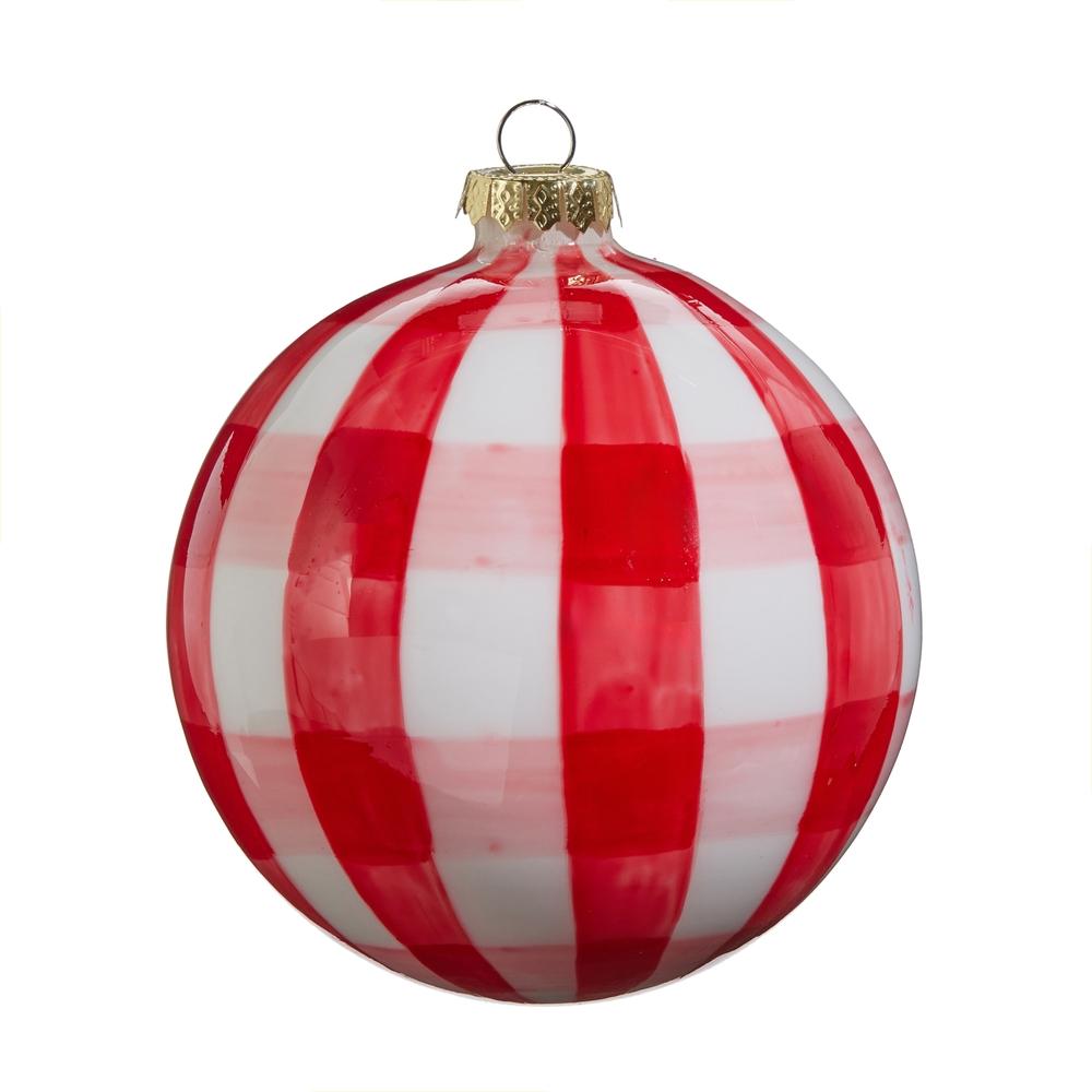 RAZ Imports 5" Red Gingham Ball Ornament