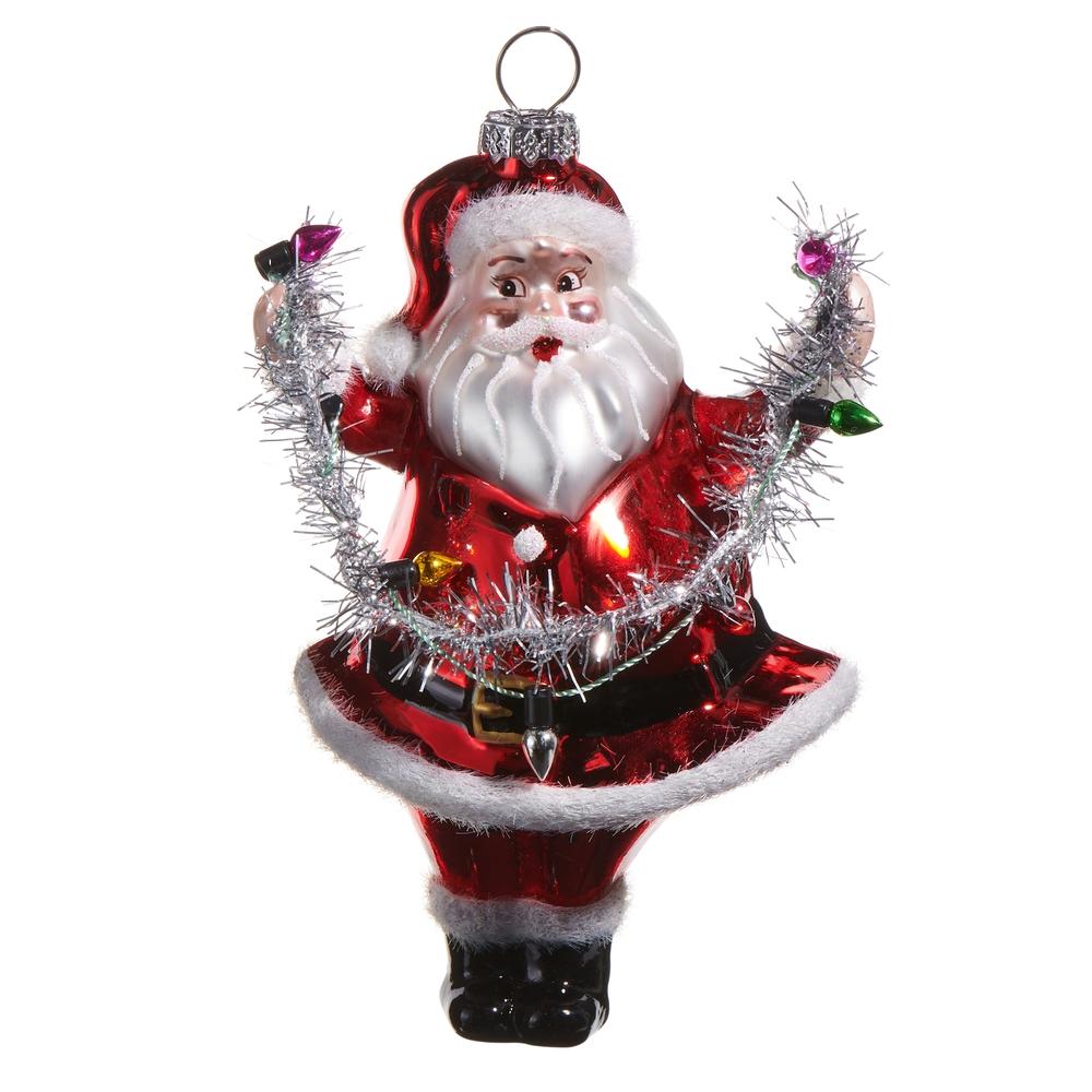 RAZ Imports 5" Santa Holding Lights Ornament