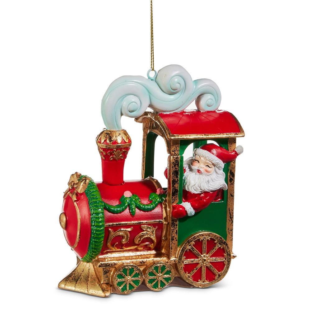 RAZ Imports 5" Santa in Train Ornament