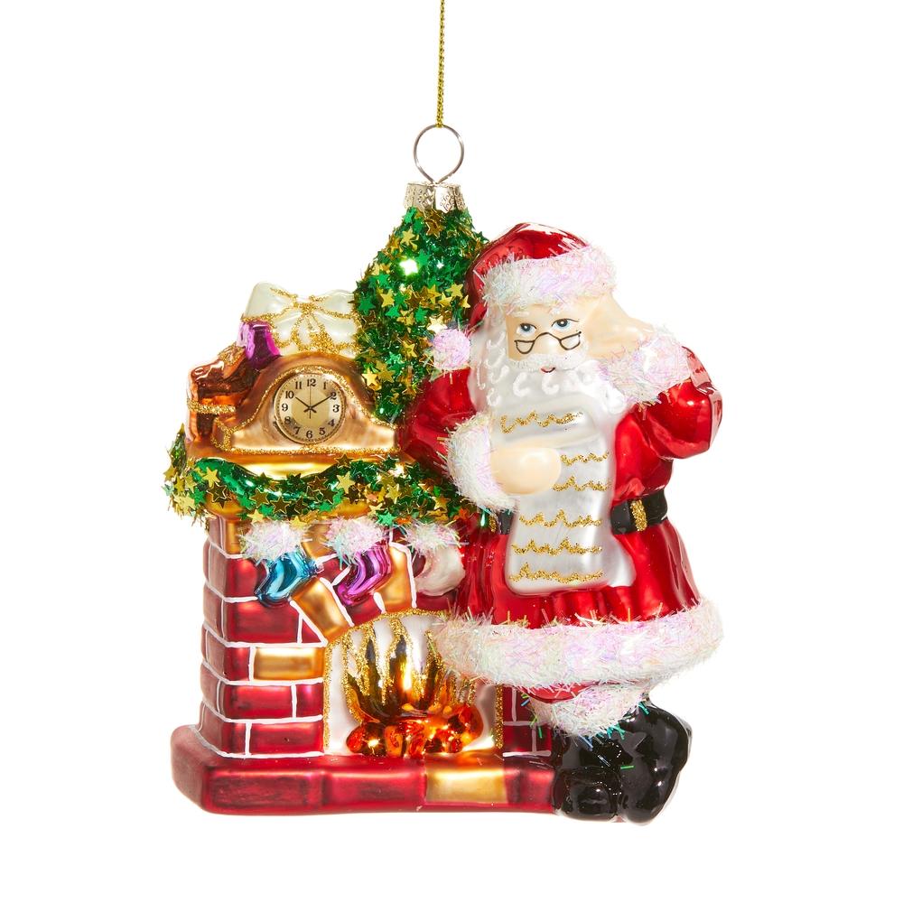 RAZ Imports 5" Santa with Fireplace Ornament