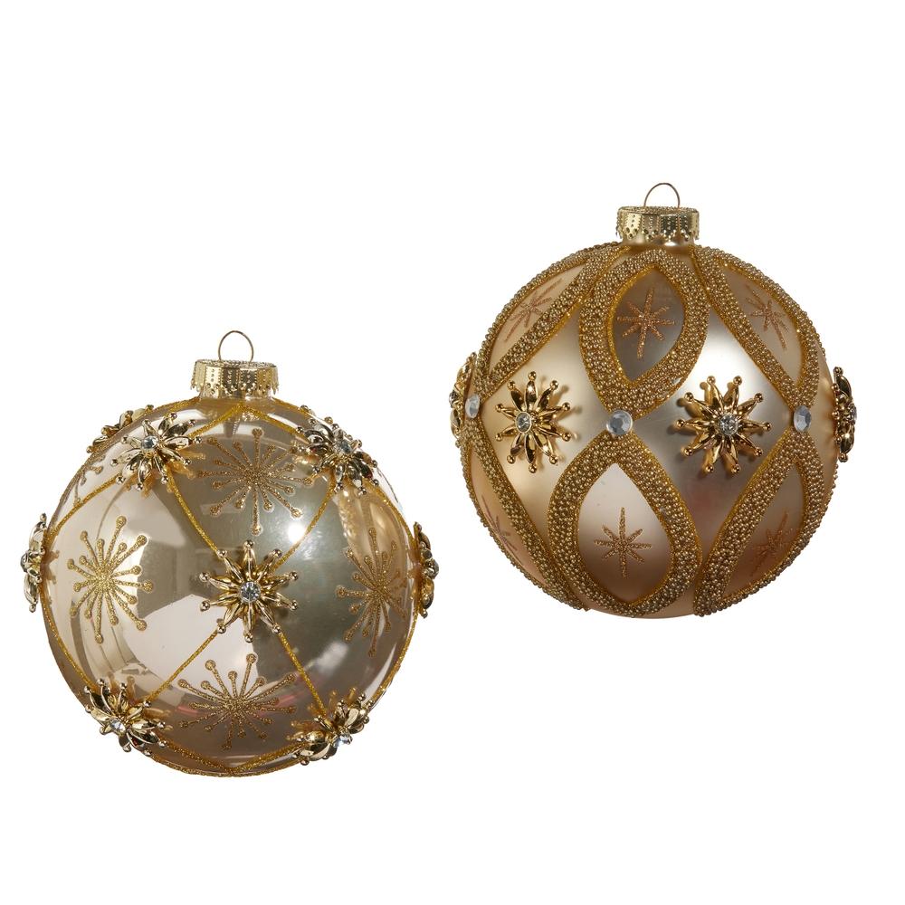 RAZ Imports 5" Star and Jewel Ball Ornament