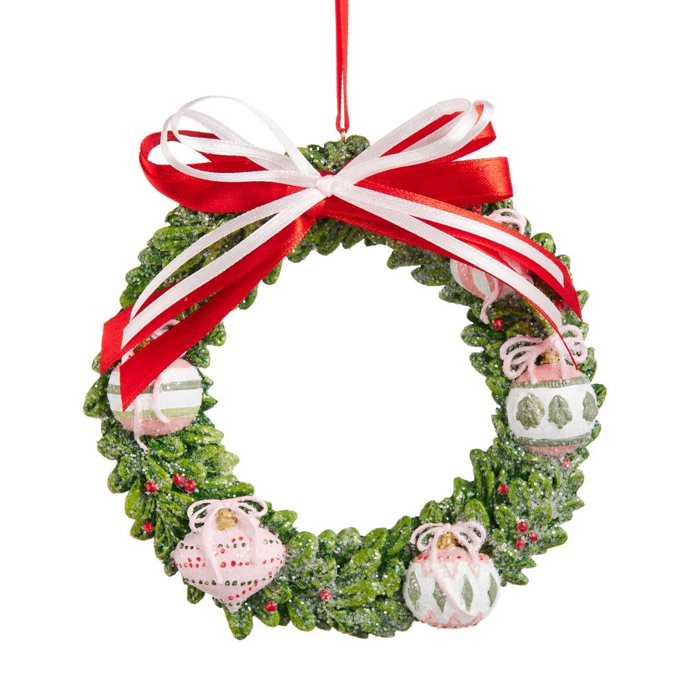 RAZ Imports 5" Sugar Plum Wreath Ornament